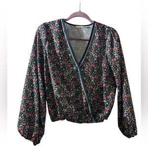 Miami Floral Wrap Blouse - Multicolor